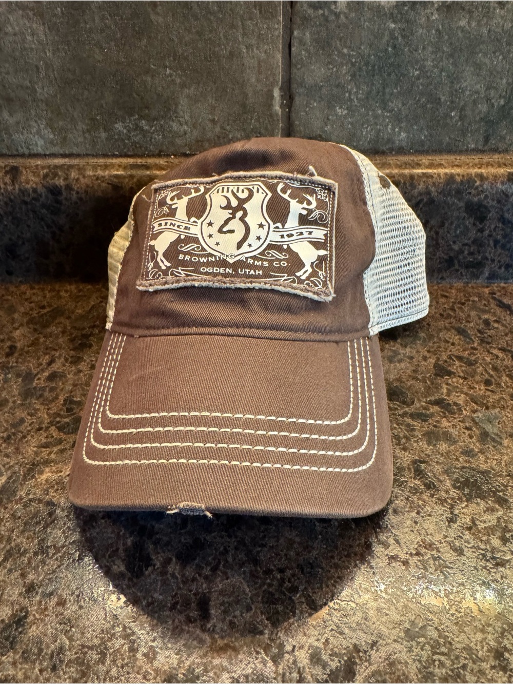Browning Brown Trucker Cap with Patch -